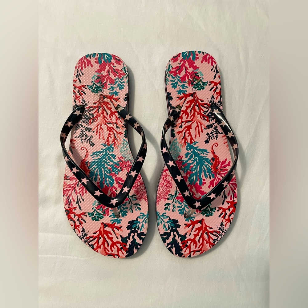 NWOT Womens Vera Bradley Patriotic Slide Sandals Sz 7/8